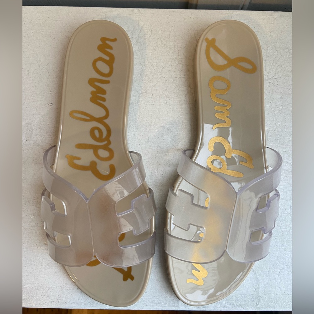 NWT Sam Edelman Bay Jelly Slide Sandals - Clear/Sand Size 7